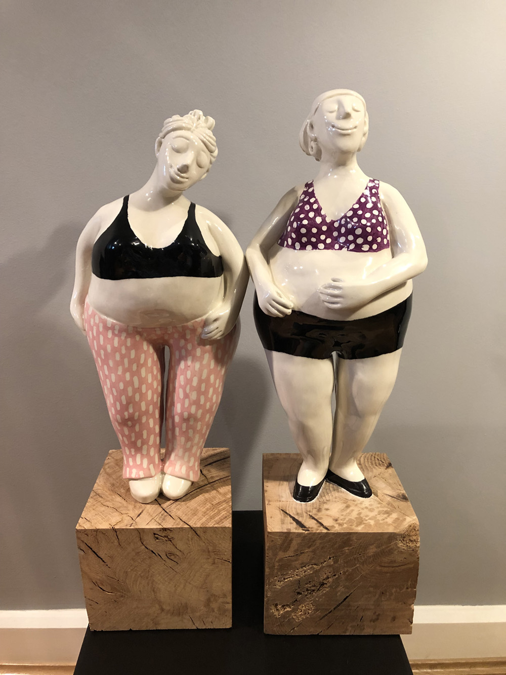 Girls, Ceramic Stoneware figures by Ceramicist Betka Milligan