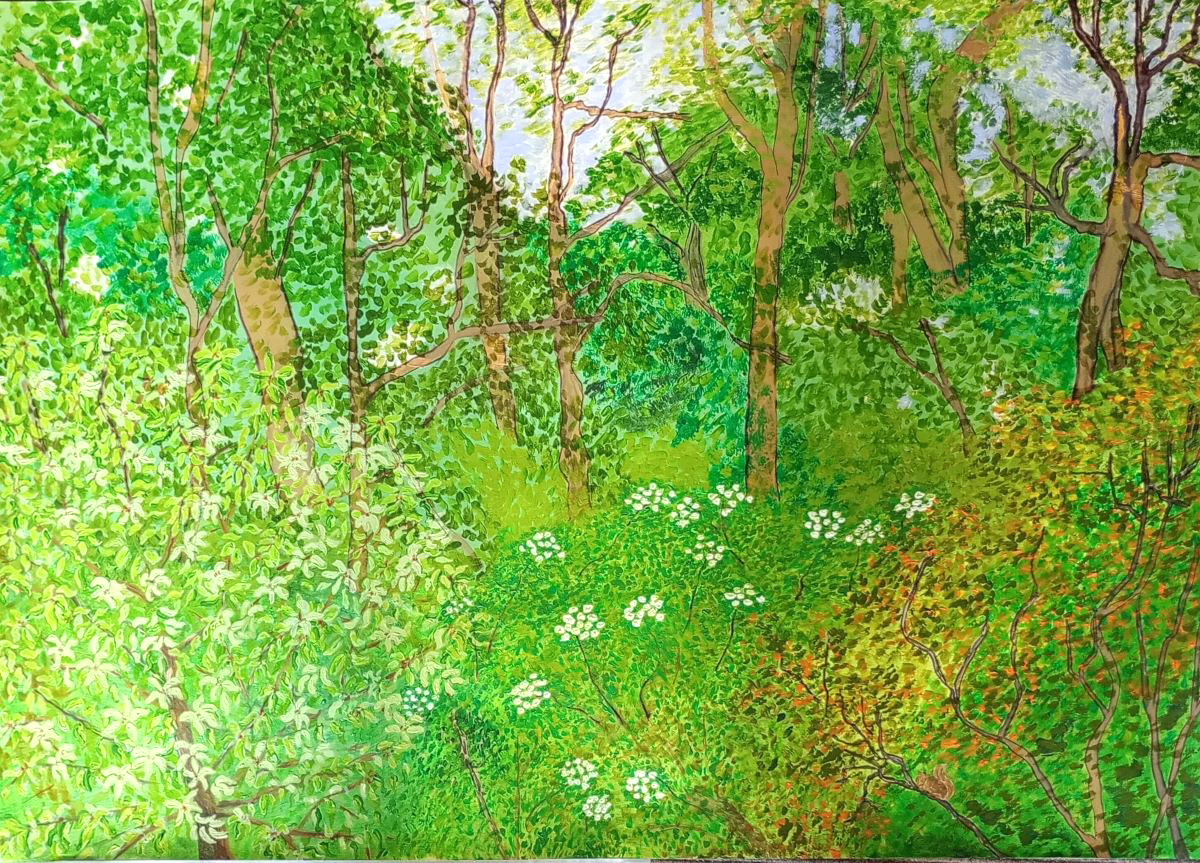  Colourful, spring, Landscape, painting by Christine Seymour 