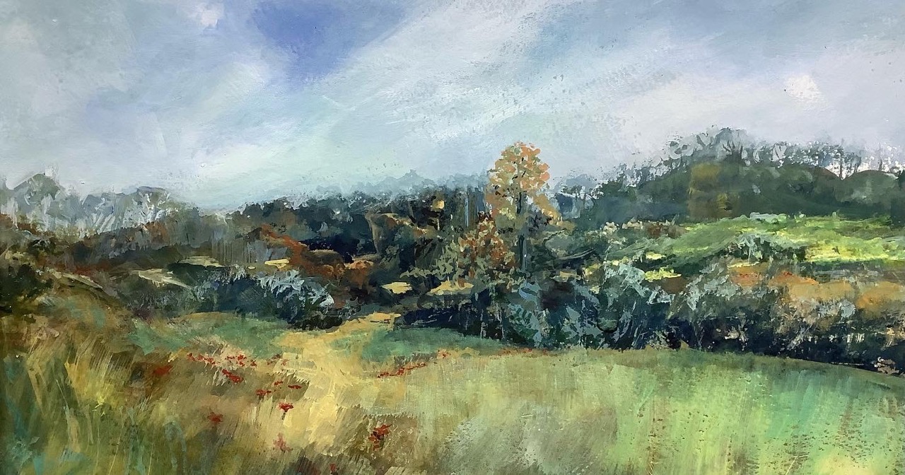  Land scape , Gouache by Lesley Rumble