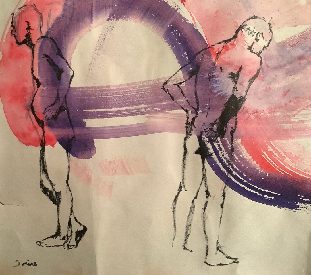  Life Study Ink drawing by Artist Lesley Rumble 